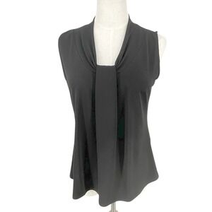 Chicos Black Sleeveless Drape‎ Neck Tie Front Shirt Top Womens Size 0